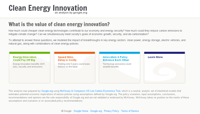 Clean energy website mockup